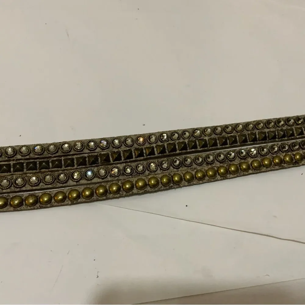 LeatherRock Stone and studded leather belt size M